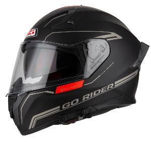 CASQUE INTEGRAL GO RIDER STREAM SOLID BLACK&RED MATT