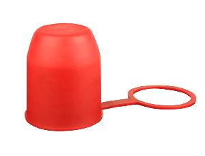 Cache boule PVC rouge avec bague
