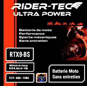 Batterie sans entretien 12V 8AH - Rider-Tec