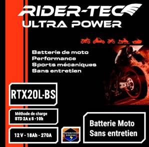 Batterie sans entretien 12V 18AH- Rider-Tec