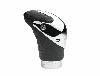 Pommeau insert chrome et cuir noir