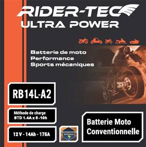 Batterie Conventionnelle 12V 14AH - Rider-Tec