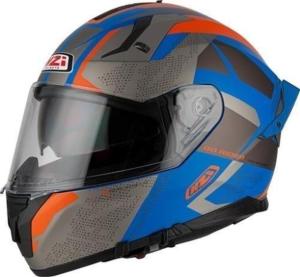CASQUE INTEGRAL GO RIDER STREAM DUO TRIDENT BLUE&ANTRACITE&ORANGE MATT