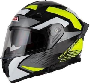 CASQUE INTEGRAL GO RIDER STREAM DUO QUADRI BLACK&GREY&YELLOW